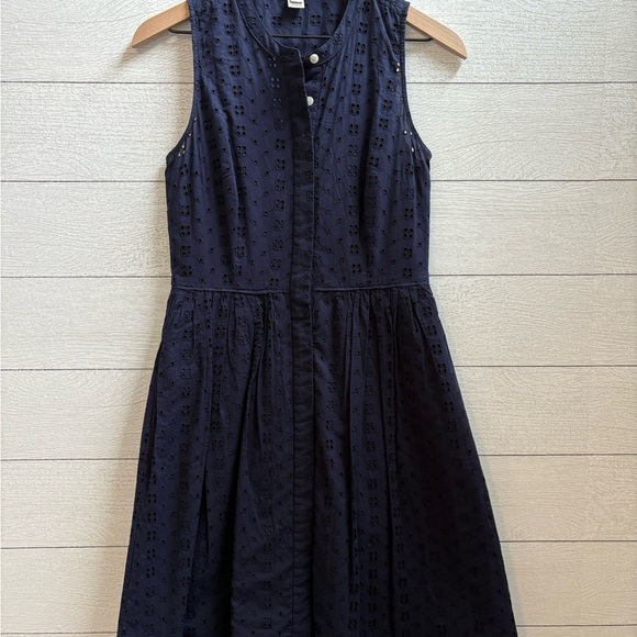 J. Crew Eyelet Shirtdress Sleeveless Navy blue, XS - Picture 7 of 10